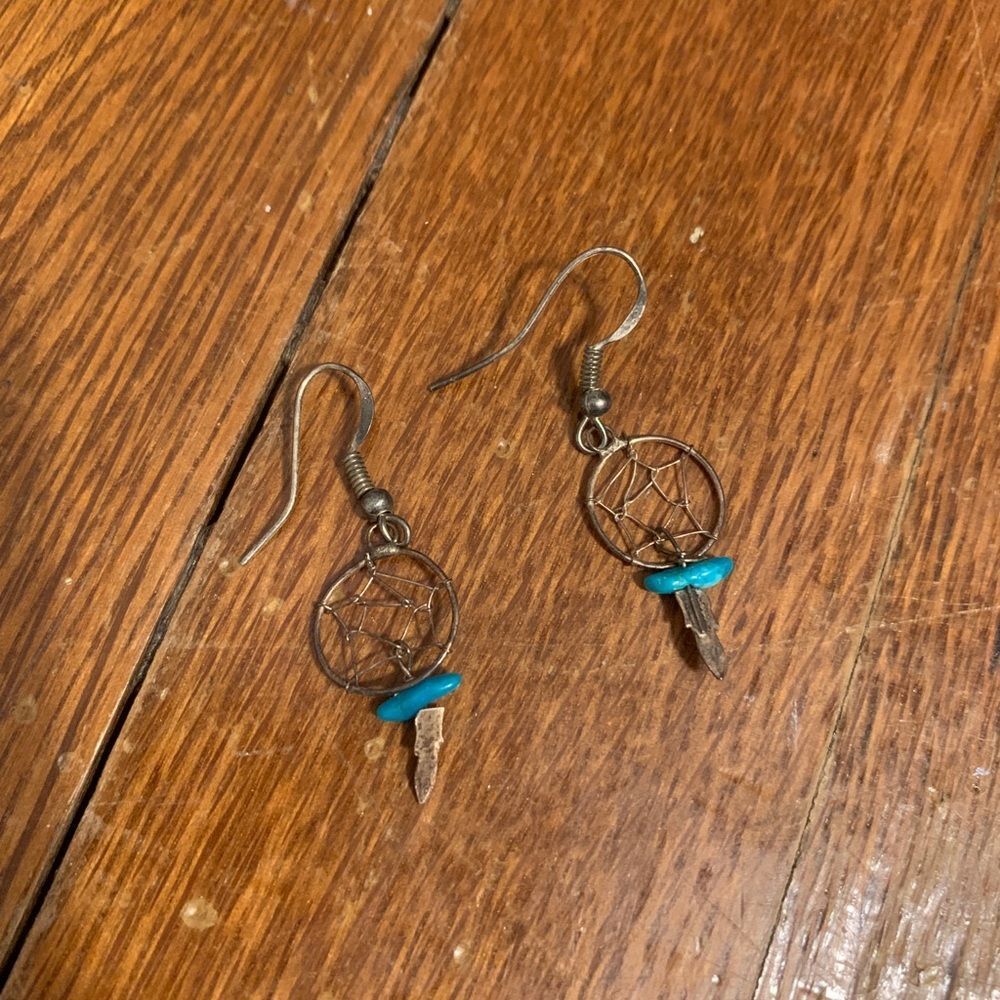Handmade Silver Dreamcatcher Earrings